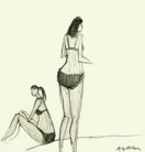 Skizze o.T. (2 Frauen im Bikini)