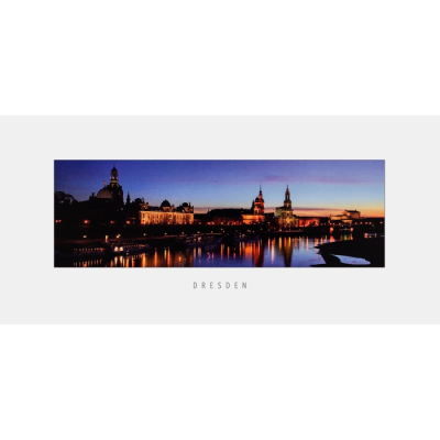 Postkarte Dresden - Stadtsilhouette mit Frauenkirche am Abend