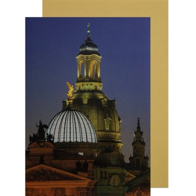 Klappkarte Dresden - Frauenkirche am Abend