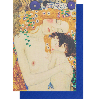 Glückwunschkarte Klappkarte zur Geburt Gustav Klimt - "Die drei Lebensalter (Ausschnitt)"