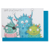 Geburtstagskarte Klappkarte zum Kindergeburtstag "Wir gratulieren!" - Monster
