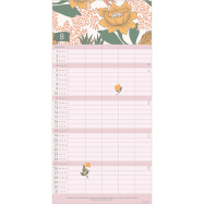 Kalender Green Line Familienplaner 2024 - Floral