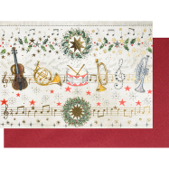 Weihnachtskarte Klappkarte - Noten und Musikinstrumente