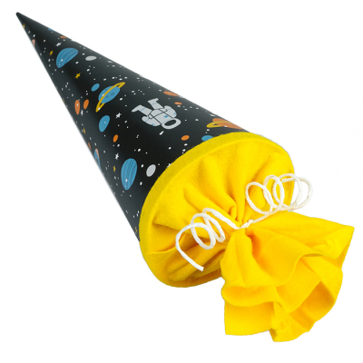 Schultüte Space - 35 cm mit gelbem Filz