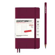 LEUCHTTURM Wochenkalender-Notizbuch 2023 Pocket Port Red...