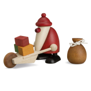 Miniaturset 3 - Weihnachtsmann mit Schubkarre und Sack