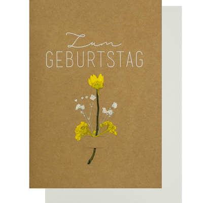 räder Geburtstagskarte Klappkarte - Zum Geburtstag - mit echten Blüten