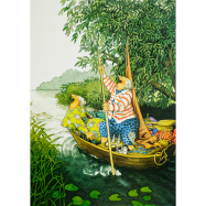 Inge Löök Postkarte - Damen im Boot