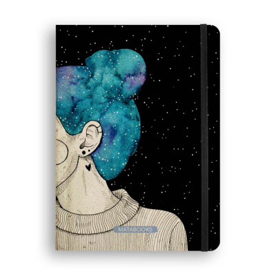 Matabooks Notizbuch Graspapier - Nari Blue Starry Sky - DIN A5 - liniert