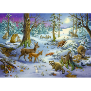 Sticker-Adventskalender Tiere im Winterwald