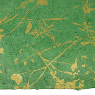 Geschenkpapier Bedruckt - Gras in der Wiese Waldgrün-Gold