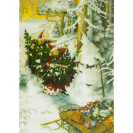 Inge Löök Postkarte - Damen mit Weihnachtsbaum