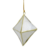 Weihnachtsanhänger aus Capiz - Polygon mit Goldrand