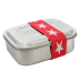 BROTZEIT Zweier Lunchbox Brotdose - Gummiband Sterne rot