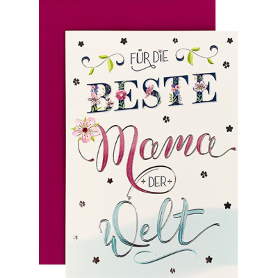 Glückwunschkarte Klappkarte "Für die beste Mama"