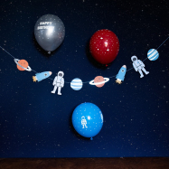 Luftballons "Space + Happy Birthday" - 12er Set