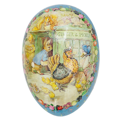 Osterei aus Pappe - Beatrix Potter Hasenmutter beim Einkauf, mittel