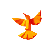 Liebesreh Papierskulptur - Kolibri orange