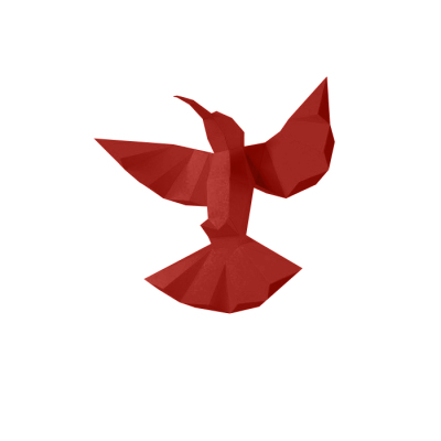 Liebesreh Papierskulptur - Kolibri rot