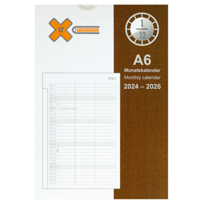 X17 Kalendereinlage Monatskalender Classic 2023-2025 - Format DIN A6