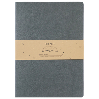 CIAK MATE Notizbuch - grau dotted, Größe XL