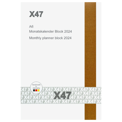X47 Kalendereinlage Monatskalender Block 2024 - Format DIN A6