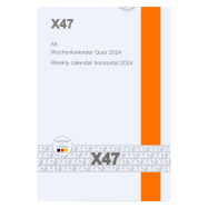 X47 Kalendereinlage Wochenkalender Quer 2024 - Format DIN A6