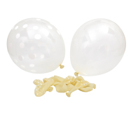 Luftballons - 12 Stück, transparent und mit weißen Punkten