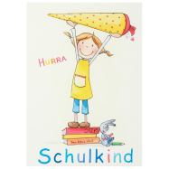 Schulanfangskarte Postkarte "Hurra" Schulkind -...