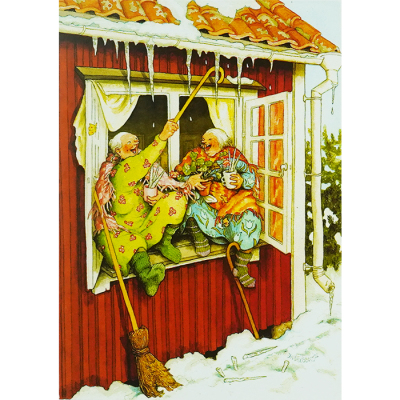 Inge Löök Postkarte - Frauen sitzen am Fenster