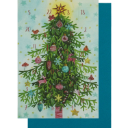 Adventskalenderkarte 24 Türchen Weihnachtsbaum