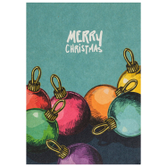 Weihnachtskarte Postkarte Weihnachtskugeln - Merry Christmas