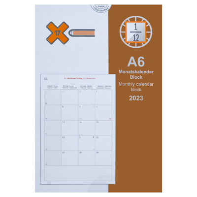 X17 Kalendereinlage Monatskalender Block 2022 - Format DIN A6