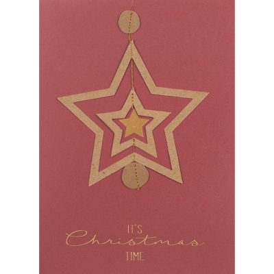 räder Weihnachtskarte Klappkarte Sternenzauberkarte "Its christmas time"