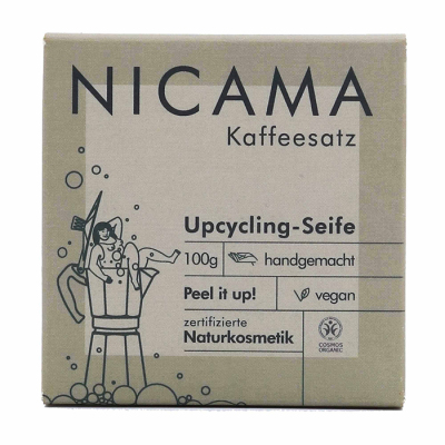 NICAMA - Upcycling-Seife mit Peeling-Effekt - Kaffeesatz - groß