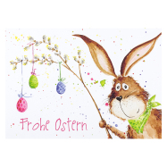 Postkarte Frohe Ostern - mit Hase