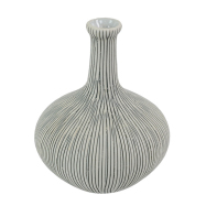 Vase Athen - klein, graue Streifen