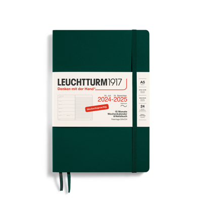 LEUCHTTURM Wochenkalender & Notizbuch 2022/2023 18 Monate Medium Olive SOFTCOVER