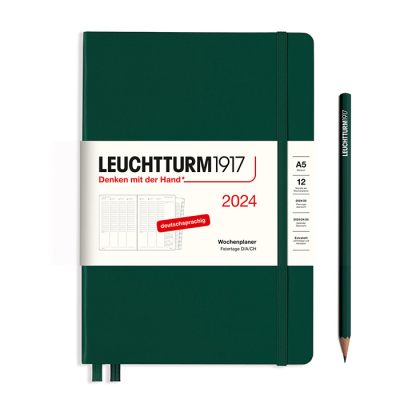 LEUCHTTURM Wochenkalender-Notizbuch 2024 Medium Forest Green