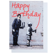Glückwunschkarte Klappkarte Banksy Birthday Graffiti