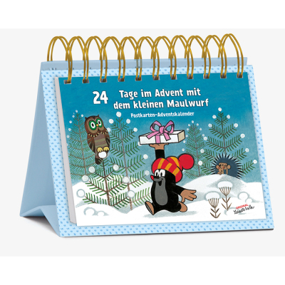 Postkartenadventskalender 24 Tage im Advent mit dem kleinen Maulwurf