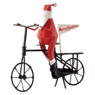 Anhänger Weihnachtsmann auf dem Fahrrad