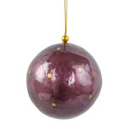 Weihnachtskugel aus Capiz - Polka Dots, berry