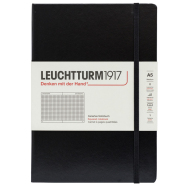 LEUCHTTURM Notizbuch Medium Hardcover Kariert - Schwarz