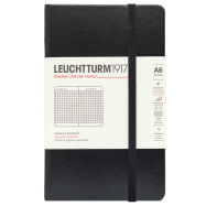 LEUCHTTURM Notizbuch Pocket Hardcover Kariert - Schwarz