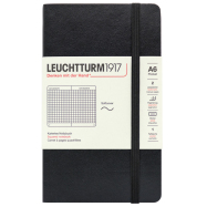 LEUCHTTURM Notizbuch Pocket Softcover Kariert - Schwarz
