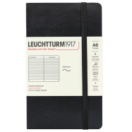 LEUCHTTURM Notizbuch Pocket Softcover Liniert - Schwarz