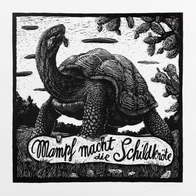 Janta Island "Mampf macht die Schildkröte" - Kunstdruck