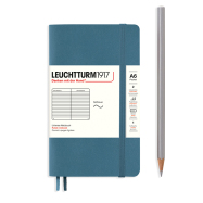 LEUCHTTURM Notizbuch Pocket Softcover Liniert - Stone Blue