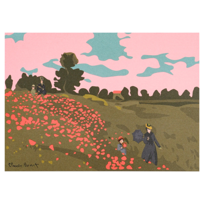 Kunst-Postkarte Monet - Poppy Field in Argenteuil